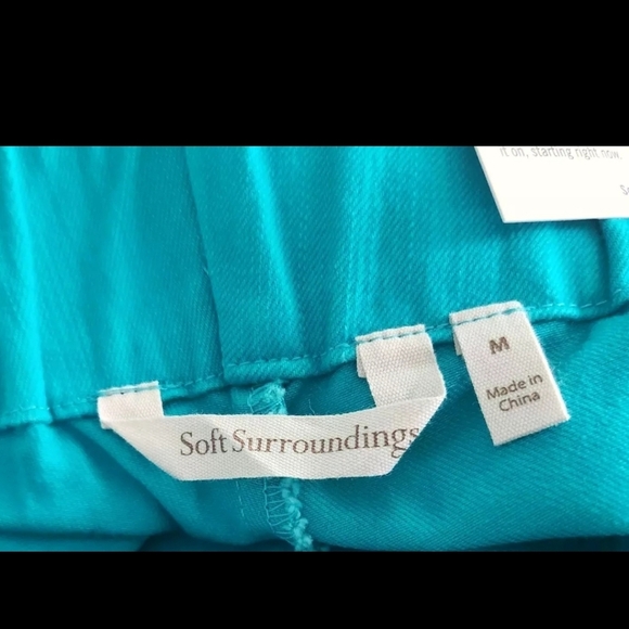 Soft Surroundings Teal Metro Ankle Triple S 4 Way Stretch Pants M 10 12 New - Picture 7 of 7